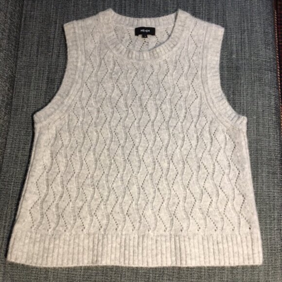 Cashmere and silk lace stitch vest, size M - Picture 3 of 8
